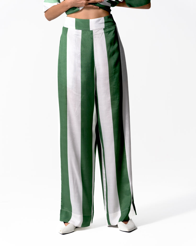 Stripes Stft Pant (Silk) - OFRIDA INDIA