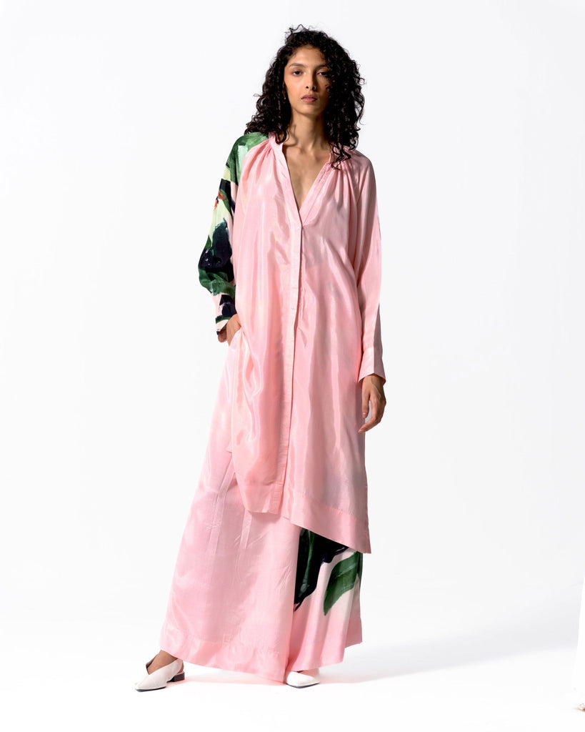Bud Gathered Dress (Silk) - OFRIDA INDIA