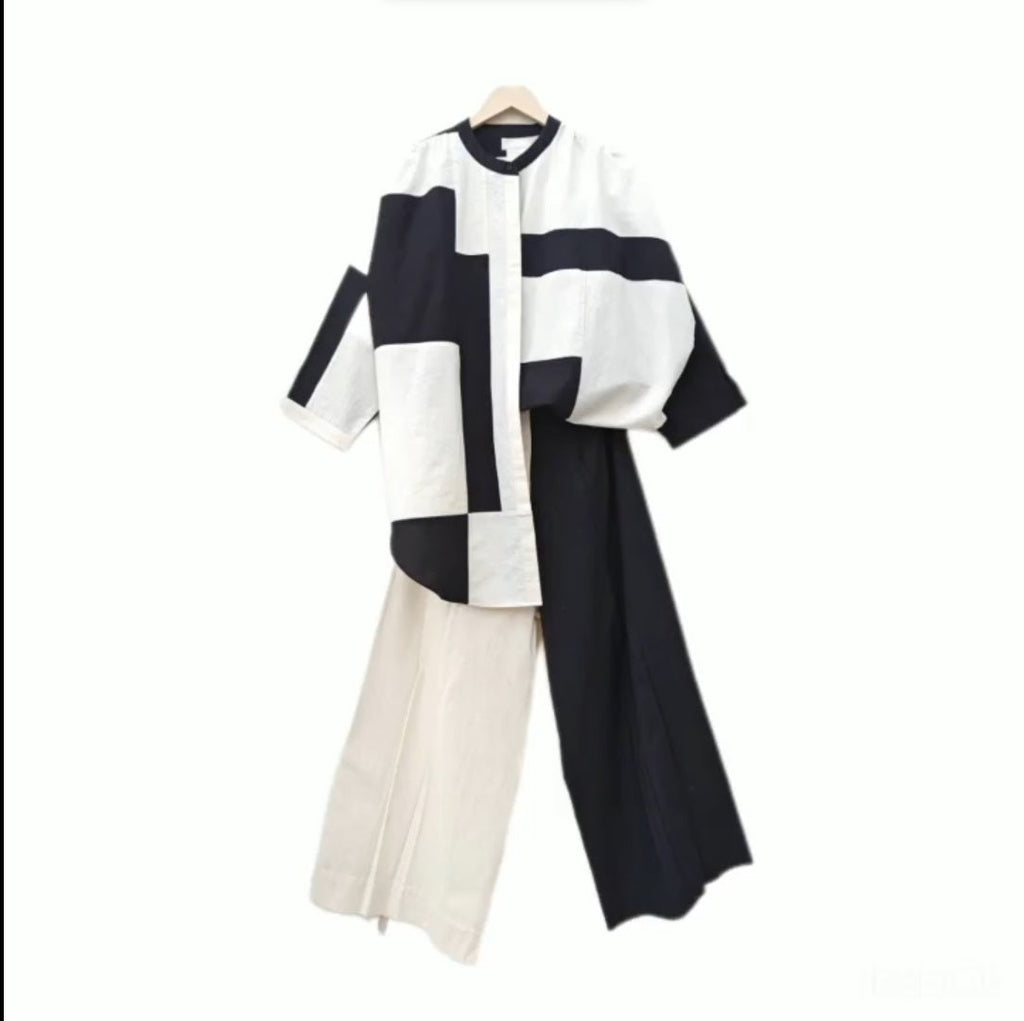 Duality Geo Pants Set - OFRIDA INDIA