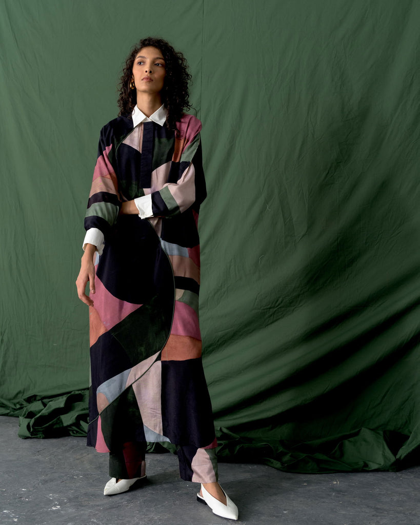 Geo Yin Kurta (Silk) - OFRIDA INDIA